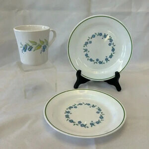 Corelle FORGET ME NOT Bread & Butter Plates 6.75” and Cup